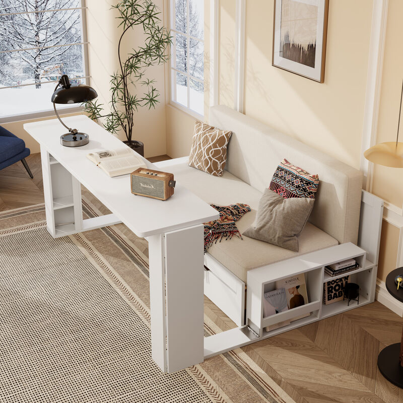 Merax Queen Size Daybed with Removable Desk image number 2