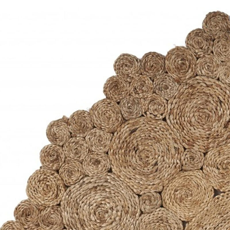 HomeRoots Jute Abstract Geometric Hand Braided Area Rug image number 2