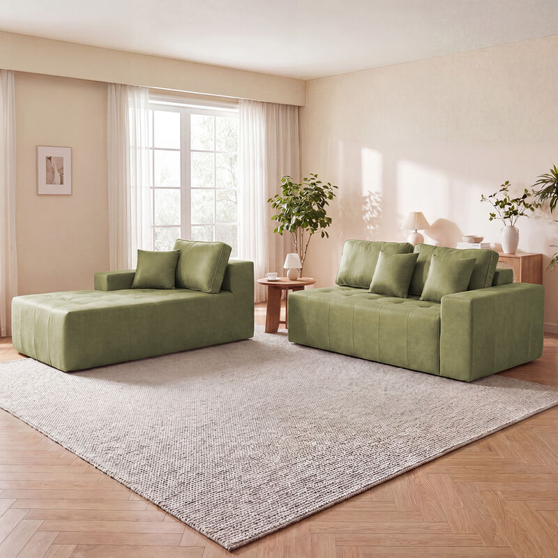 Lubcle Faux Leather Compression Sofa image number 3