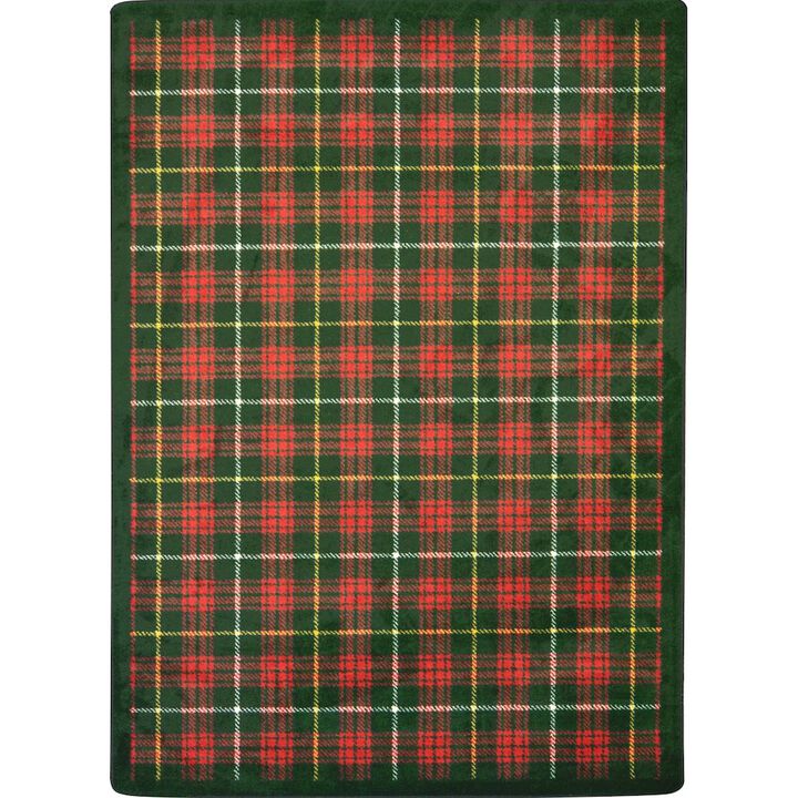 Joy Carpets Kaleidoscope Bit O' Scotch 5'4 x 7'8 Area Rug in Color Tartan Green