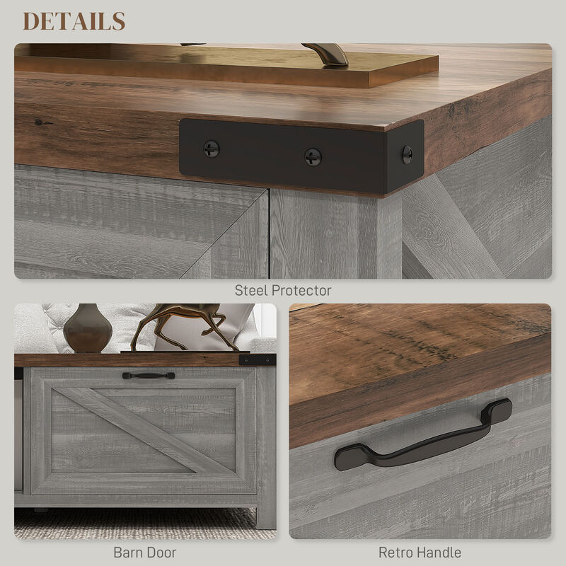 Hivvago Living Room Coffee Table with Open Shelf and Drawer image number 5