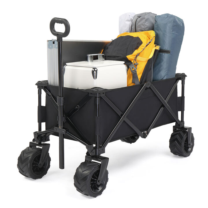 Foldable Garden Cart, Portable Utility Wagon for Lawn, Patio & Camping