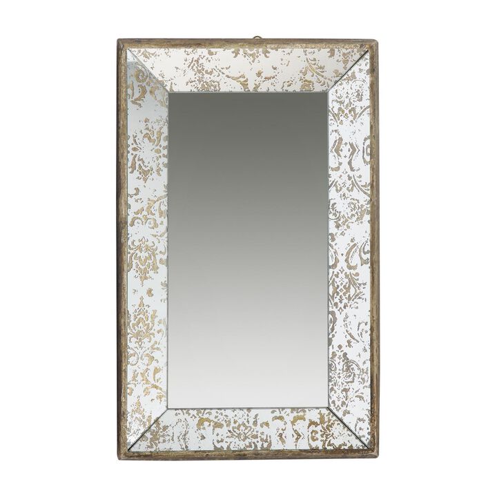 HomeRoots 20" Silver Glass Framed Accent Mirror
