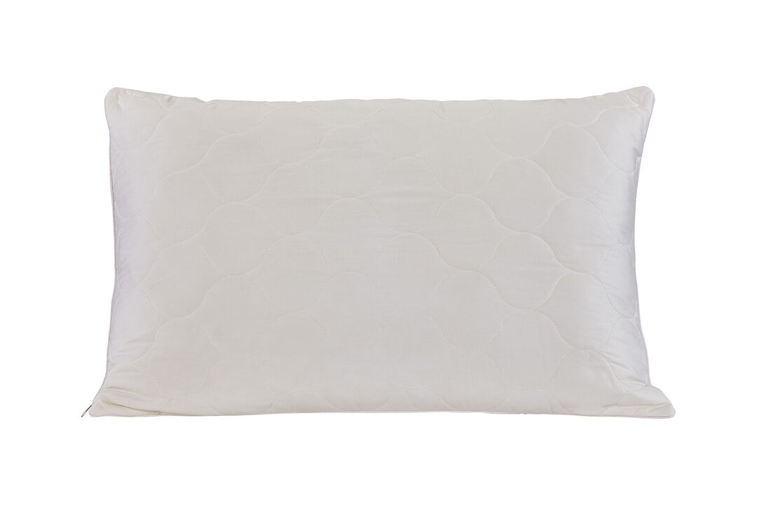 HomeRoots Cotton Wool Hypoallergenic Standard Size Bed Pillow