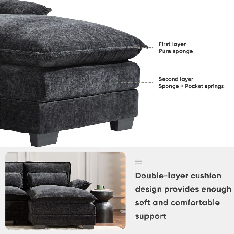 Bimkom U-Shaped Chenille Sectional Sofa image number 6