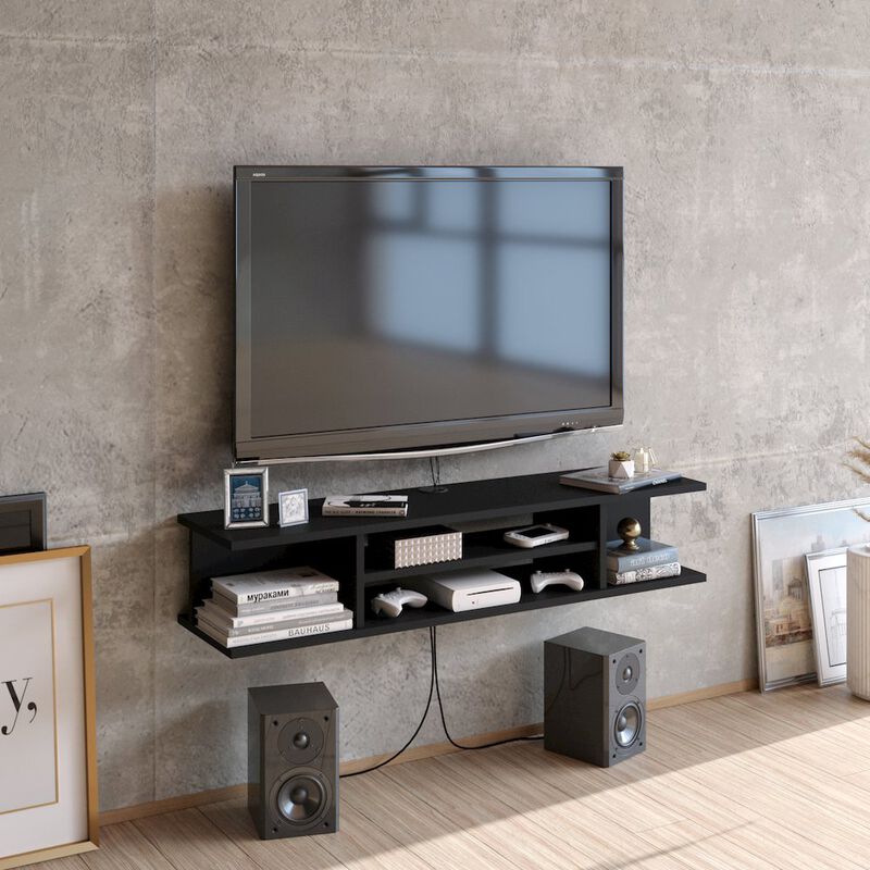 Decorotika Pivot Floating Tv Stand - Black