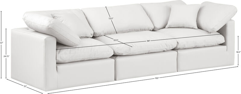 Meridian Furniture Indulge Cream Vegan Leather Modular Sofa