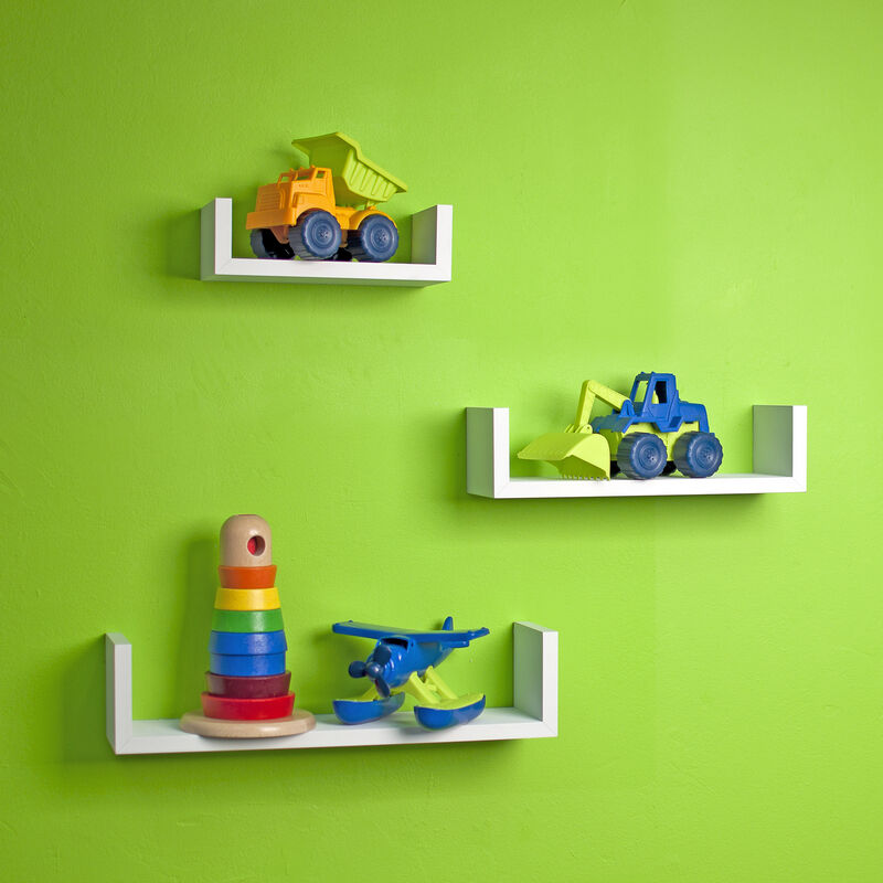 Floating 'U' Laminated Veneer Shelves (Set of 3)