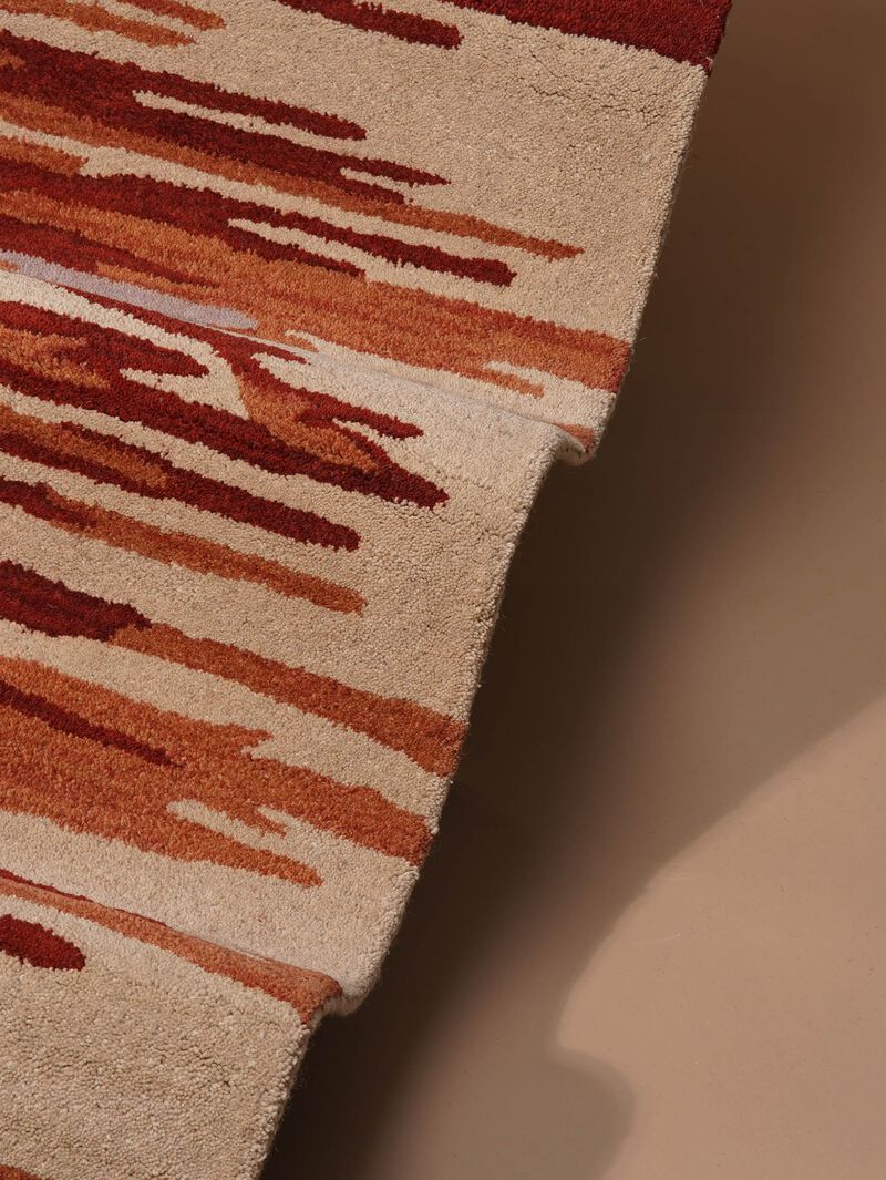 RUGSOTIC CARPETS HAND TUFTED WOOL ECO-FRIENDLY AREA RUGS  - Rectangle Shape, Size, Abstract Modern Design, High Pile Thick Handmade Area Rugs for Living Room, Bed Room (K00S14) image number 3