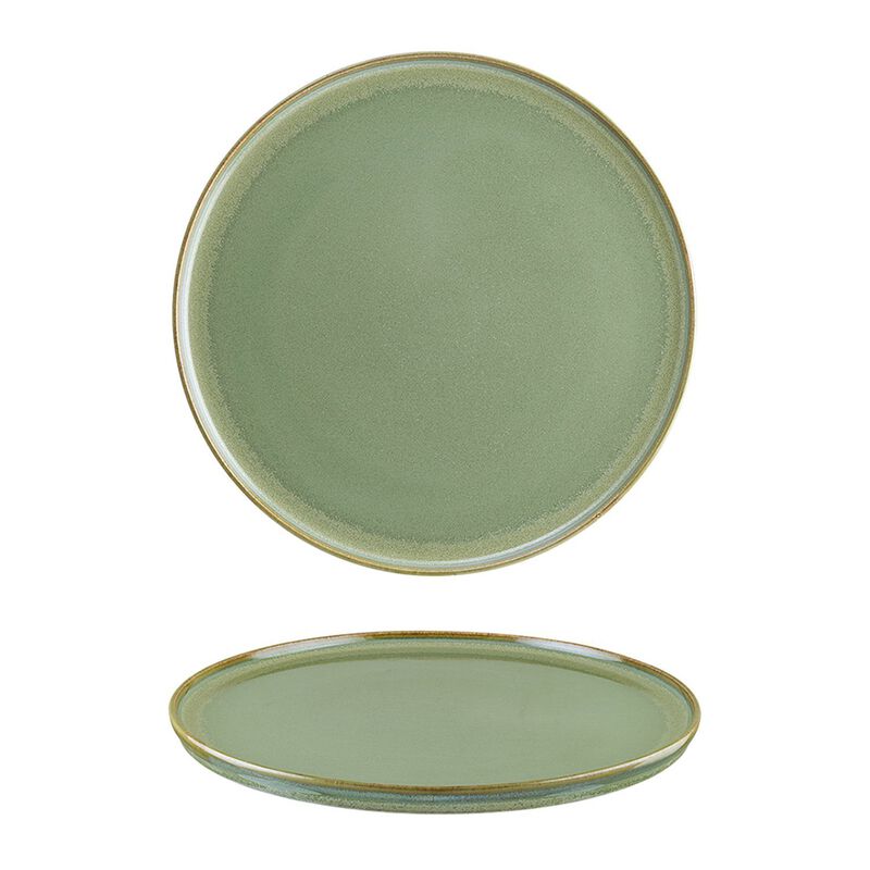 Sage dia.6.25" Round Green Porcelain Plate (Set of 4)