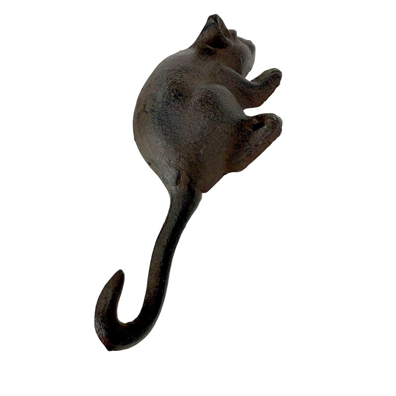 Set Of 4 Mouse Wall Hooks Distressed Brown Cast Iron 6 In Decorative image number 3