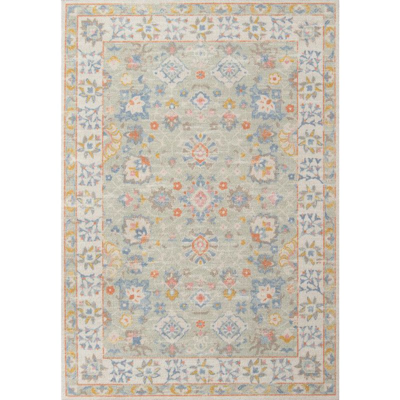 Momeni Traditional Rectangle Area Rug, Light Blue, 7'9 X 9'10