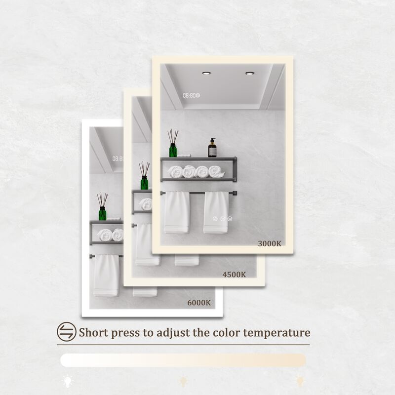 ELEMENT ACE LED Illuminated Medicine Cabinet with Defogger Mirror and Digital Display image number 4
