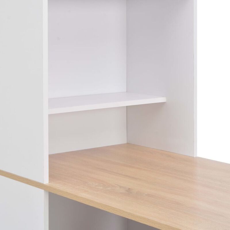 vidaXL Bar Table with Cabinet White