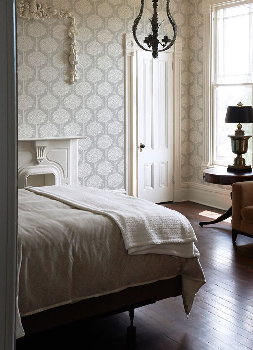 Zaria Grey Topiary Wallpaper