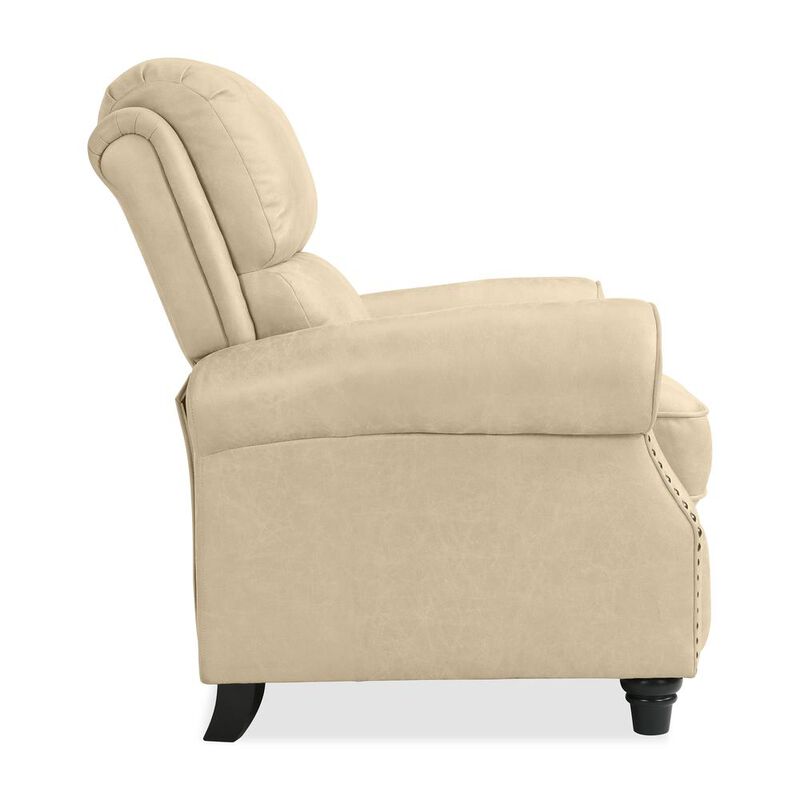 ProLounger Pushback Recliner with Nailheads in Distressed Latte Tan Faux Leather