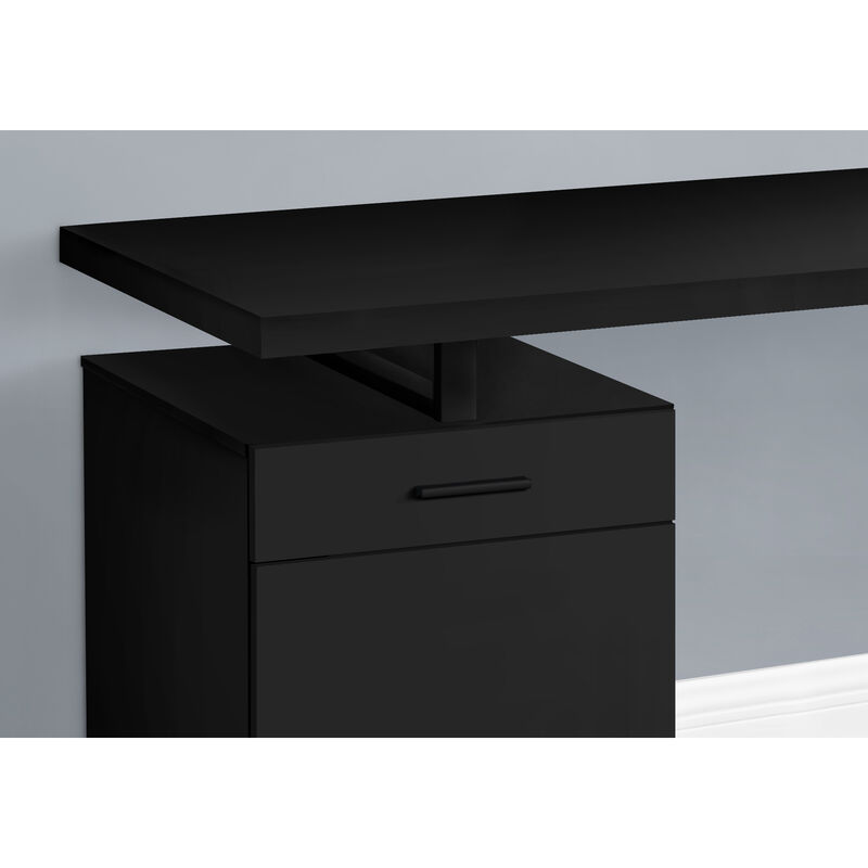 Monarch Specialties I 7761 Computer Desk, Home Office, Laptop, Left, Right Set-up, Storage Drawers, 48"L, Work, Metal, Laminate, Black, Contemporary, Modern
