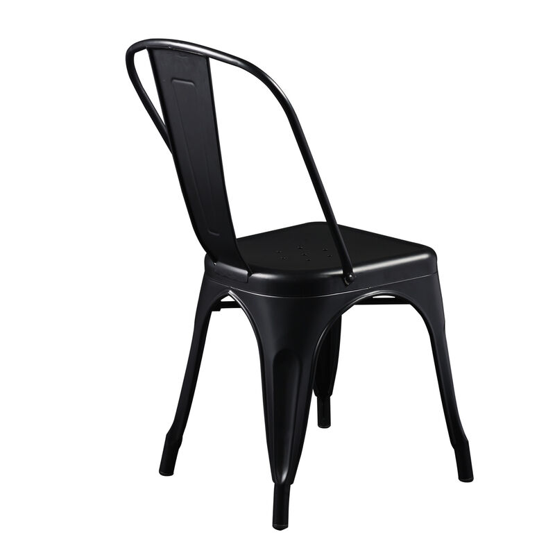 Set of 4 Modern Steel Dining Side Chairs – Durable & Sleek Design