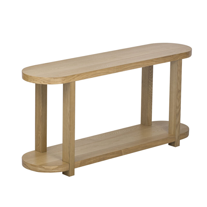 Merax Modern Minimalist Ash Veneer Entryway Console Table