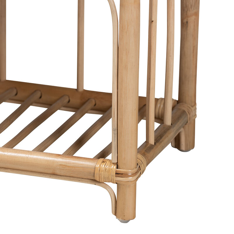 Bali & Pari Kobie Modern Bohemian Natural Brown Rattan 1-Drawer Nightstand