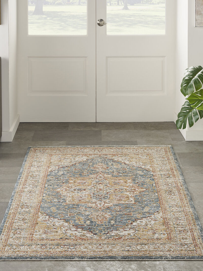 Sahar SHR06 Ivory/Blue 3'11" x 5'11" Rug