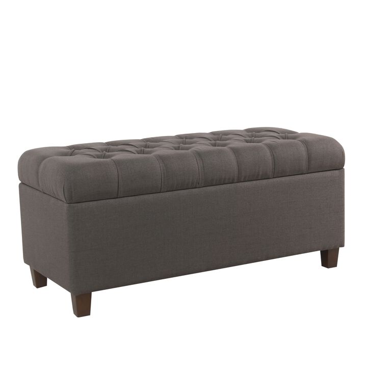 Medallion Print Fabric Upholstered Wooden Bench With Hinged Storage, Large, Blue and Cream