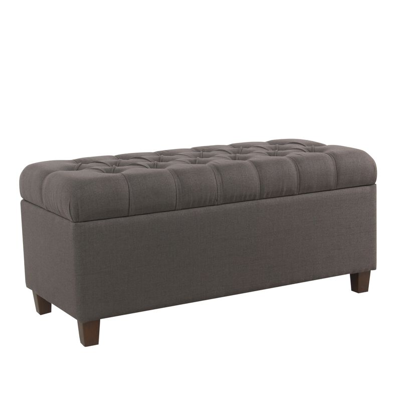 Medallion Print Fabric Upholstered Wooden Bench With Hinged Storage, Large, Blue and Cream image number 0