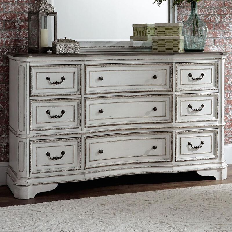 Liberty Furniture Magnolia Manor 9 Drawer Dresser in Antique White image number 9