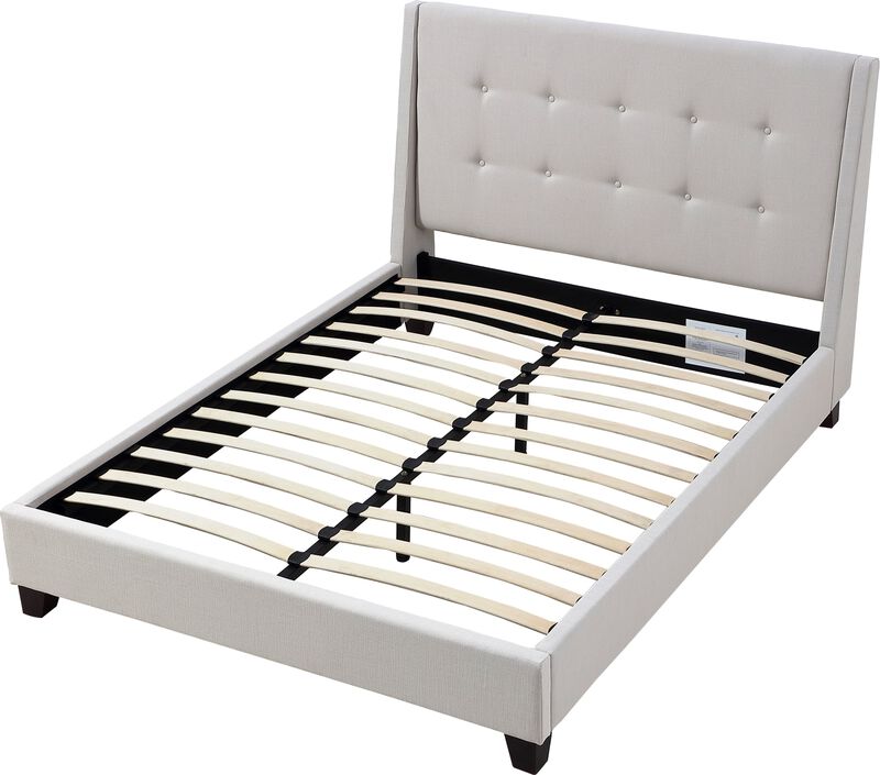 Madera Queen-size Upholstered Platform Bed in Putty image number 3