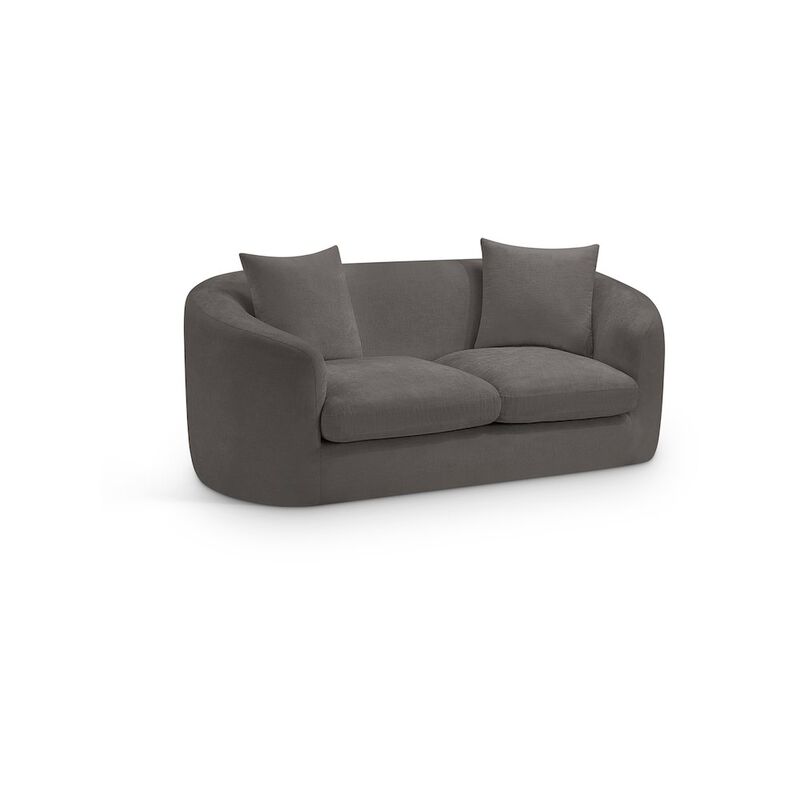 Meridian Furniture Penelope Grey Chenille Fabric Loveseat