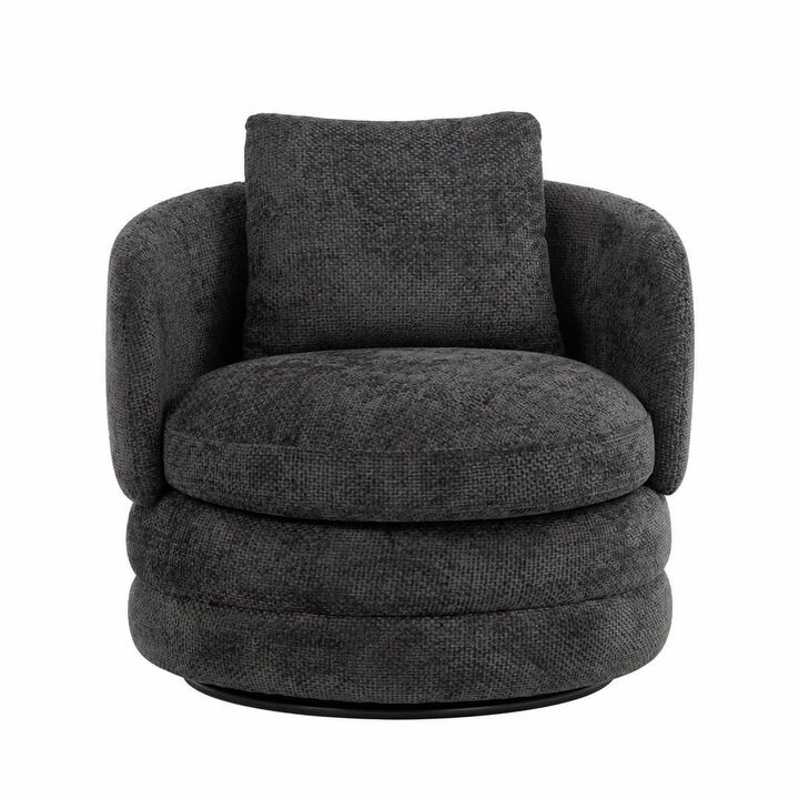 GOODSILO 30 Inch Wide 360 Degree Swivel Barrel Accent Chair Chenille Upholstered Comfy Single Armchair for Living Room Bedroom and Lounge