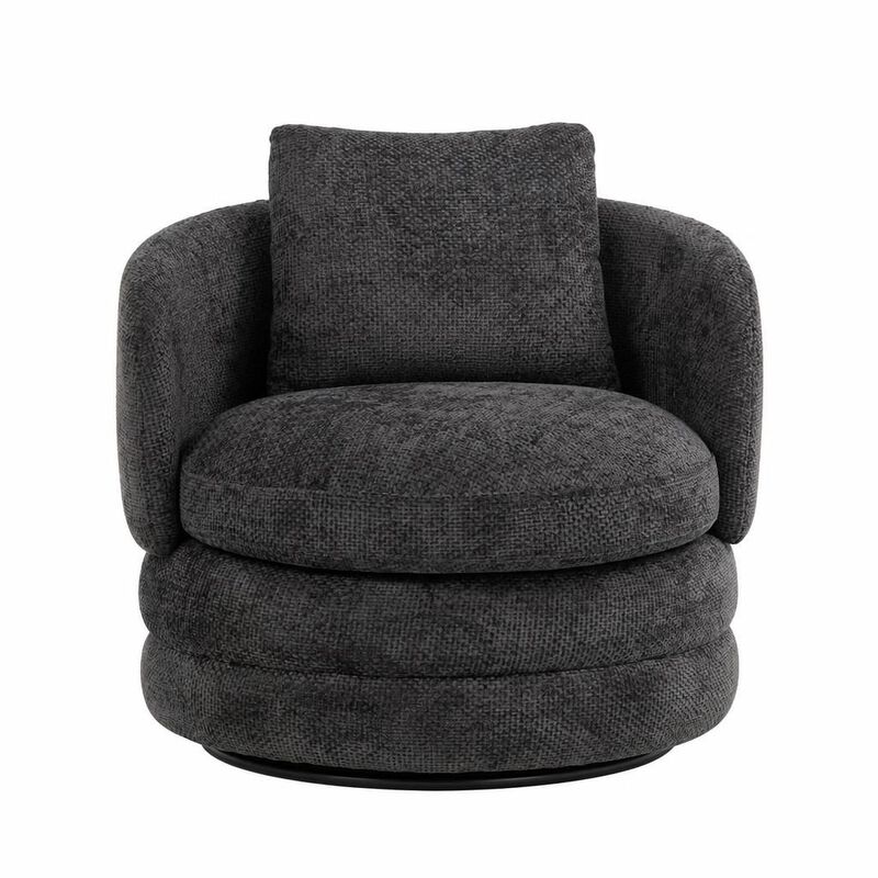 GOODSILO 30 Inch Wide 360 Degree Swivel Barrel Accent Chair Chenille Upholstered Comfy Single Armchair for Living Room Bedroom and Lounge image number 0