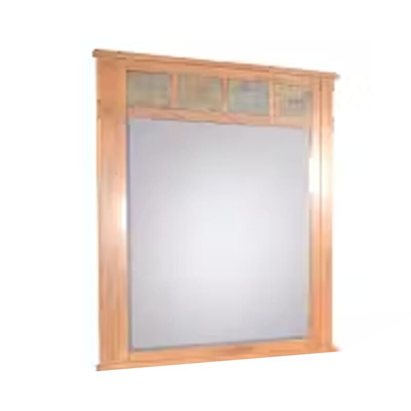 Marv Vanity Dresser Mirror, Natural Slate Inlay, Light Brown 46 Inch