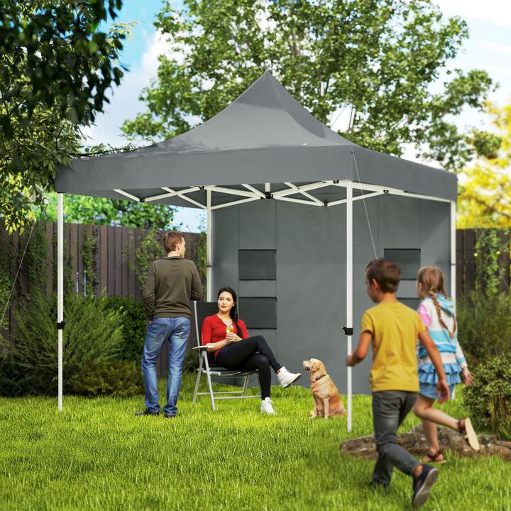 Hivvago Outdoor 10x10 Pop Up Canopy with Sidewall