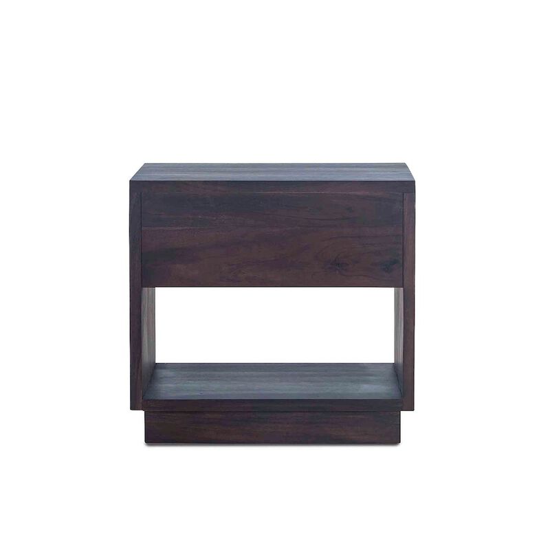 World Interiors Palermo 24-Inch Acacia Wood Live Edge Night Chest in Raw Walnut Finish