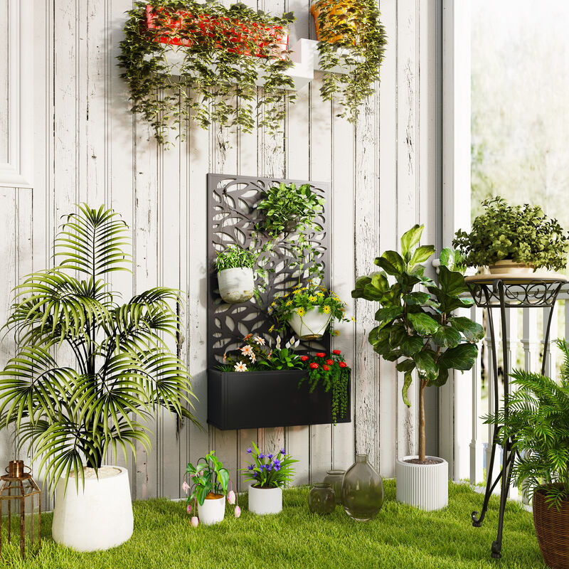 Hivvago Wall-Mountable Garden Planter with Trellis image number 1