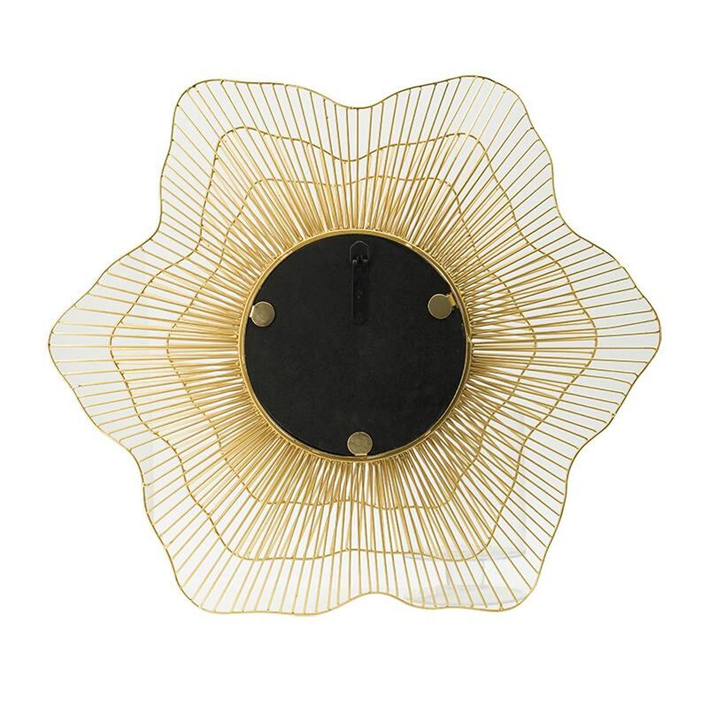 HomeRoots 27" Gold Floral Sunburst Iron Framed Accent Mirror image number 4