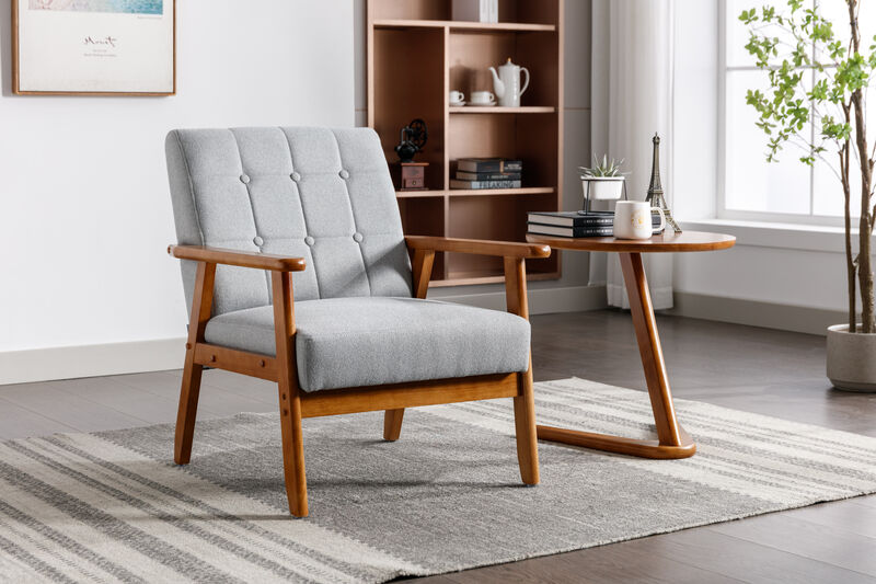Streamdale Mid-Century Modern Leisure Chair with Wood Accents