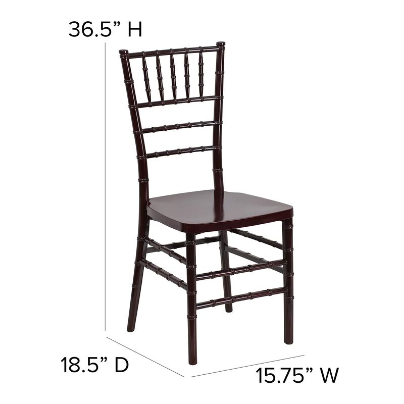 Flash Furniture HERCULES PREMIUM Series Mahogany Resin Stacking Chiavari Chair image number 3