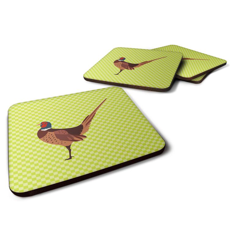 Caroline's Treasures Ring-necked Common Pheasant Green Decorative coasters, 3.5, Multicolor