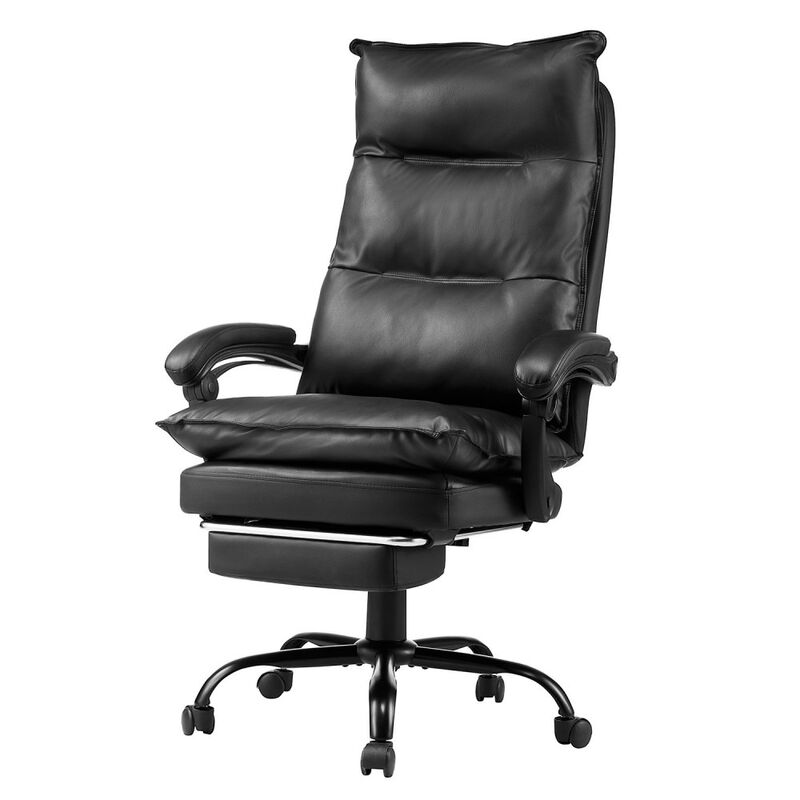Executive Office Chair With Footrest With High Back Office Chair With Lumbar Pillow