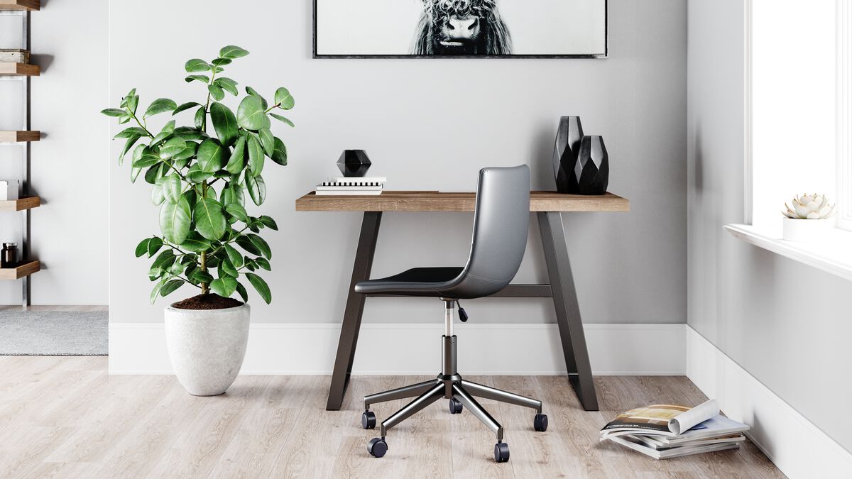 Arlenbry Gray Home Office Small Desk & Swivel Desk Chair