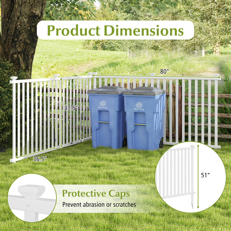 Vinyl Garden Border Fence with Picket Design &ndash; UV Resistant