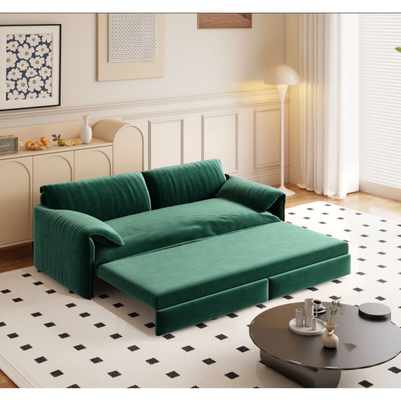 Lescet Velvet Pull‑Out Sleeper Sofa Bed image number 3
