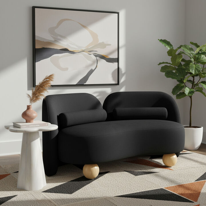 Meridian Furniture Daphne Black Velvet Loveseat