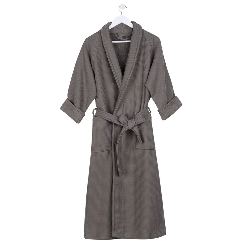 Cotton Waffle Weave Oversized Bathrobe for Men and Women Adults image number 0