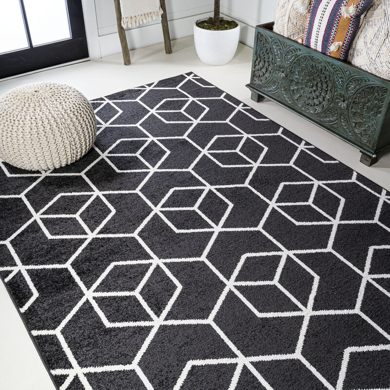 Tumbling Blocks Modern Geometric Area Rug