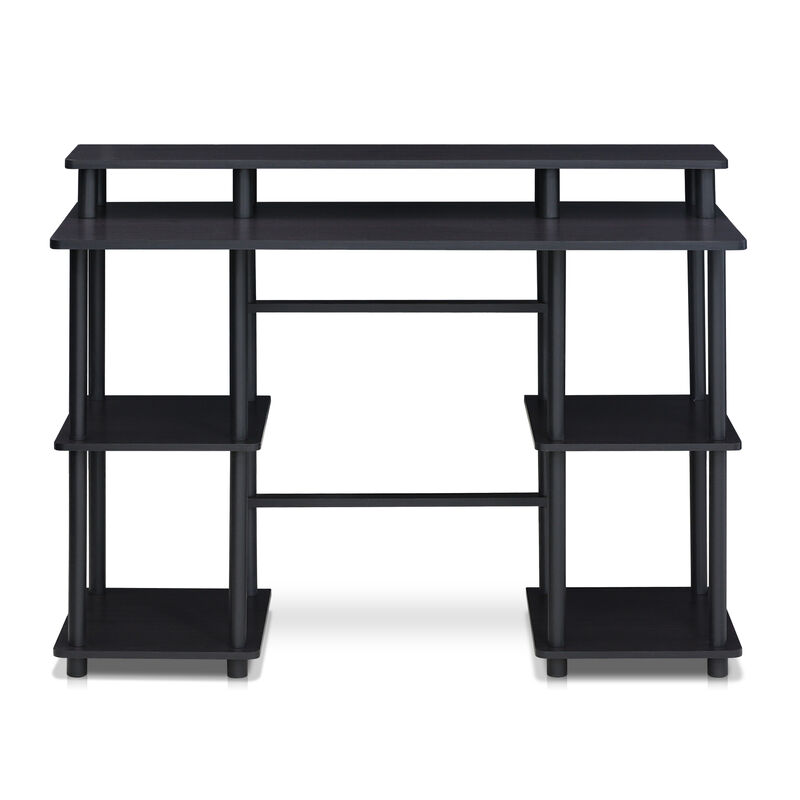 Furinno Furinno Turn-N-Tube Computer Desk with Top Shelf, Espresso/Black 17045EX/BK
