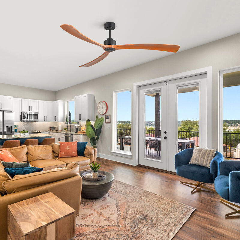 Breezary 72" Ceiling Fan No Light, 3 ABS Blades, DC Motor, 6 Speeds, Remote Control, Reversible image number 6