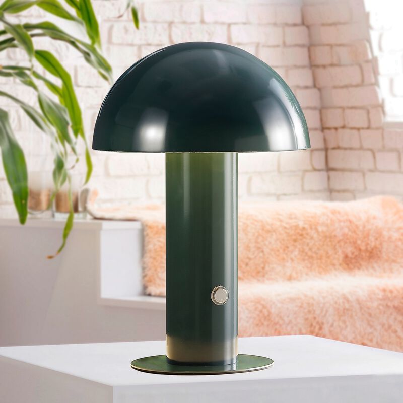 Boletus Contemporary Bohemian Rechargeablecordless Iron Integrated LED Mushroom Table Lamp